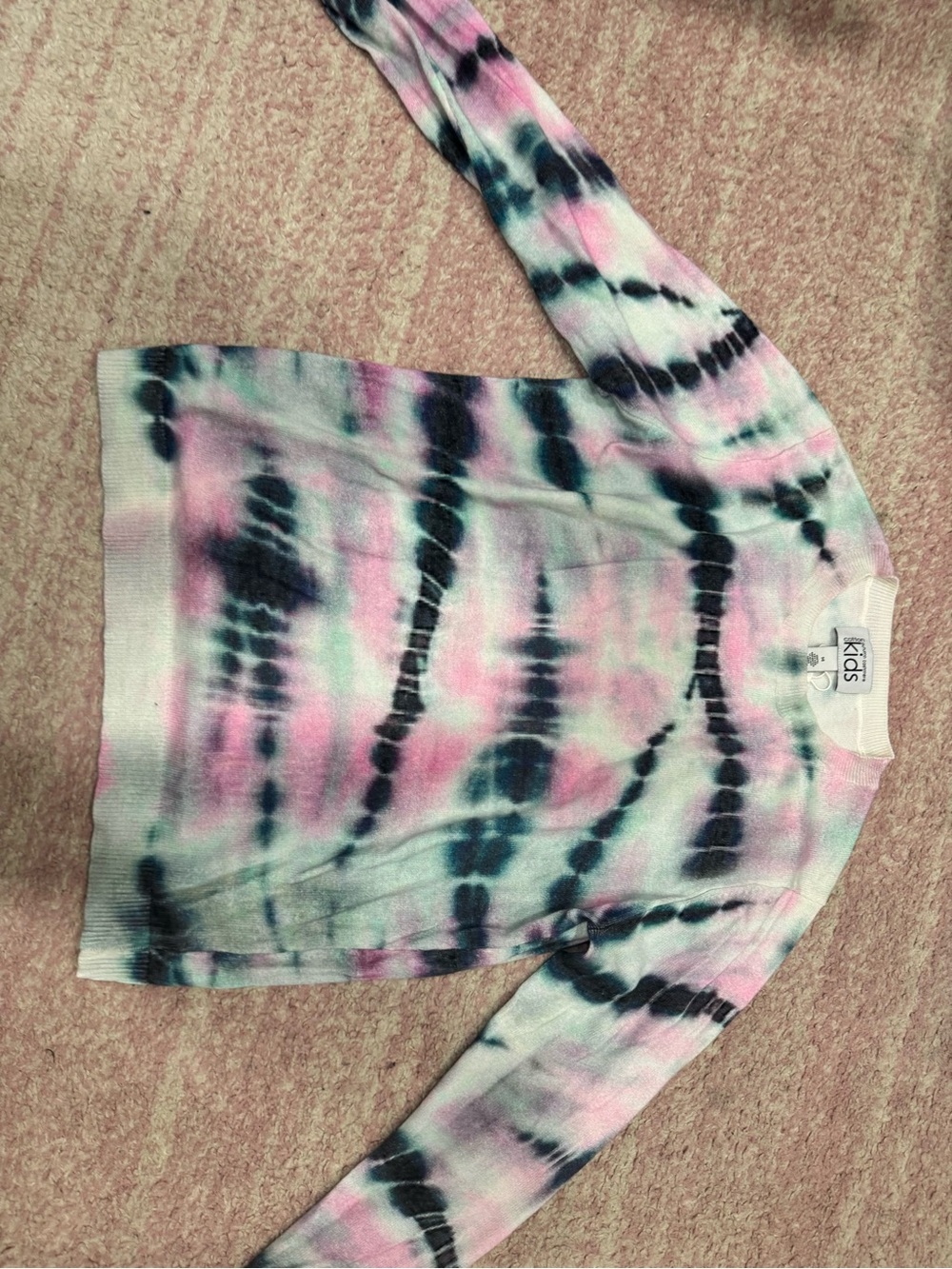 Autumn Cashmere Kids Tie-Dye Sweater in Pink, Blue & Black